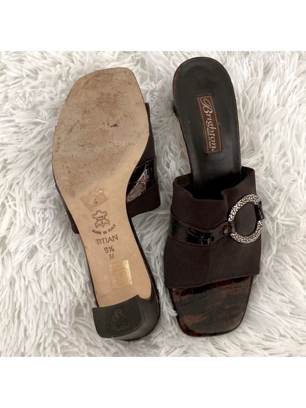 Brighton Y2K crocodile slip on heels - Picture 4 of 7
